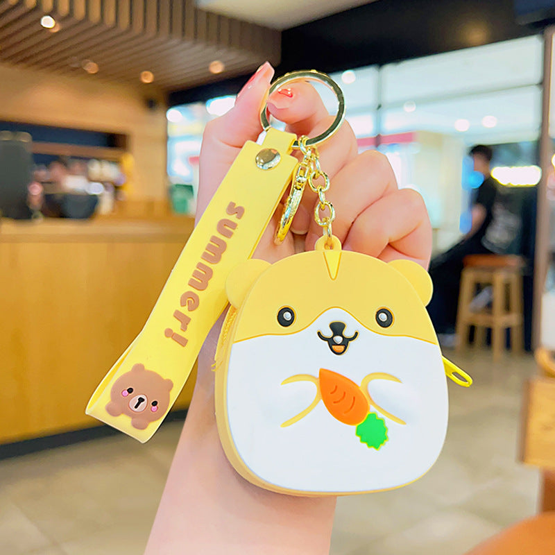 Wholesale Hamster Mini Silicone Coin Purse Keychain